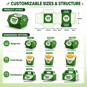 Cajas de Papel para Hamburguesas Francesas para Llevar, con Logotipo Personalizado, para Pollo para Llevar, Contenedores Desechables de Grado Alimenticio para Comida Rápida - Product Image 5