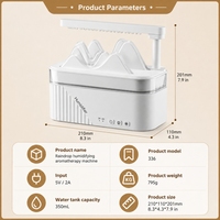 Nouvel humidificateur aromatique Raindrop de 350 ml, CE Rohs, effet pluie, machine d'aromathérapie avec lumière LED, diffuseur d'huiles essentielles pour la maison