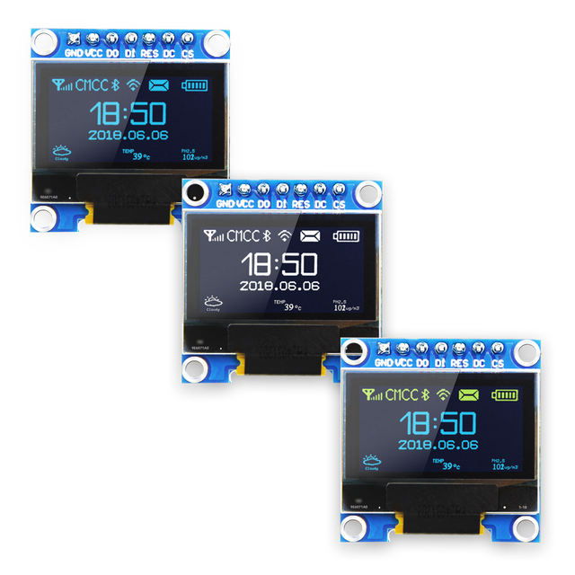 0.96 Inch SSD1306 Driver 128*64 Resolution SPI IIC Interface OLED Display Screen Module