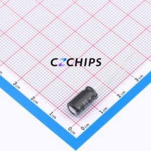 CG101MF711BP ตัวเก็บประจุอลูมิเนียมอิเล็กโทรไลติกผ่านรู D6.3xL11mm 100uF 20% 35V 185mA-120kHz - Product Image 1