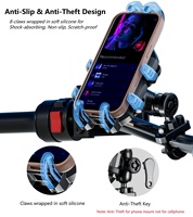 Support de téléphone portable pour moto, antichoc, antidérapant, antivol, rotation à 360°, léger, avec interface d'extension, griffe octale