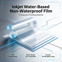 Película de inyección de tinta a base de agua, no resistente al agua, compatible con tinta de colorante a base de agua (transparente)
