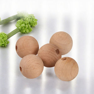 Perles de dentition en bois de hêtre bio, très populaires, 8mm/12mm/10mm, couleur bois naturel, fabriquées en Inde pour la dentition des bébés - Product Image 3