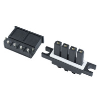 Conectores Eléctricos Automotrices JDS-04g de 4 Pines, Contacto de Alimentación de 125A, Longitud Personalizada, Carcasa de PC para PCB, Corriente Nominal de 45A