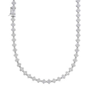 Collar de Cadena Baguette con Eslabones, Joyería de Regalo Unisex de Moda, Estilo Hip Hop Lujoso, Venta al por Mayor, Engaste de Bisel de 10.57-15.86 CT - Product Image 1