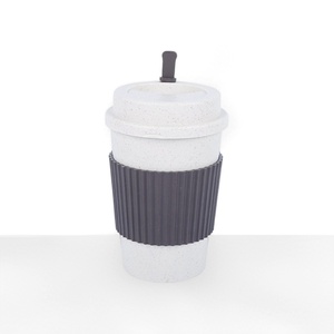 Riutilizzabile 12oz per uso alimentare PP tazza di <span class=keywords><strong>caffè</strong></span> con coperchio in Silicone materiale grano degradabile PLA formato personalizzato tazza per regalo - Product Image 3