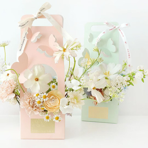 Ngày Valentine Thiết Kế Mới Xách Tay Giá Rẻ Bó Hoa Giấy Quà Tặng Bao Bì Hộp Cho Người Bán Hoa - Product Image 5