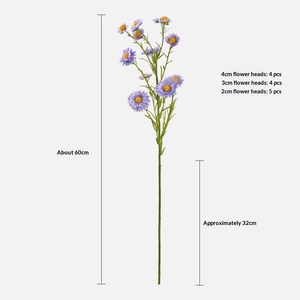 Fiori Artificiali Gialli a 13 Teste di <span class=keywords><strong>Margherite</strong></span> Mini (Crisantemi Selvatici) 60CM, Fiori Finti Rustici per Soggiorno, B&B, Decorazioni Matrimoniali - Product Image 4