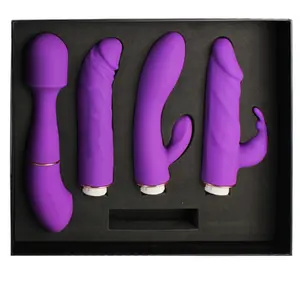 Abnehmbarer Av Sexy rotierender Vibrations dildo mit 4 Aufsätzen Großer Penis vibrator