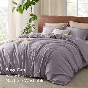 Ultra Soft 100% Cotton 3 Piece Duvet Cover Set <strong>Lavender</strong> Luxury <strong>Bedding</strong> For Modern Bedroom - Product Image 6