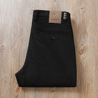 Pantalon pour homme en coton haut de gamme, doux et respirant, confortable et élastique pour l'été, couleur unie, coupe droite, pantalon décontracté ample