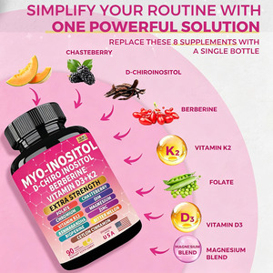 Capsule di Mio-D-Chiro Inositolo, Integratore Ormonale per Donne con Folato, DIM, Cannella di Ceylon, Ashwagandha, Chasteberry, Berberina - Product Image 2