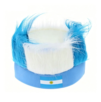 Perruque bandeau drapeau argentin, cheveux synthétiques colorés, pour supporters de football, idéale pour les événements sportifs et les fêtes.
