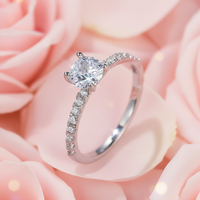 Klassieke tijdloze groothandel dames trendy koperen 18K verguld ring van hoge kwaliteit met kubieke zirkonia, bruiloft Valentijnsdag