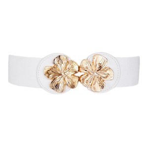 Cinturón <span class=keywords><strong>de</strong></span> Moda para <span class=keywords><strong>Mujer</strong></span>, Diseño <span class=keywords><strong>de</strong></span> Flor <span class=keywords><strong>de</strong></span> Durazno, Cinturón Elástico Delgado <span class=keywords><strong>de</strong></span> <span class=keywords><strong>Rafia</strong></span>, Cinturón <span class=keywords><strong>de</strong></span> Metal para Dama - Product Image 3