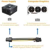 Câble adaptateur d'alimentation PCIe Express 6 broches vers 8 broches CableCreation