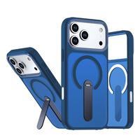 Étui hybride magnétique TPU PC effet peau mate avec support vertical rotatif à 360° intégré, protection intégrale antichoc pour iPhone 17 16 Pro Max