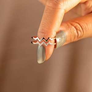 RFJEWEL Fashion Best Seller CZ Wave Ring con pietre preziose in oro/oro rosa/argento placcato colore per il miglior regalo della <span class=keywords><strong>ragazza</strong></span> - Product Image 1