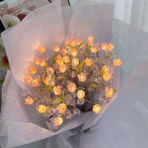 Ramo brillante de tulipán con luz DIY, ramo de tulipán artesanal, luz de noche LED para siempre, flores artificiales acrílicas, decoración del hogar - Product Image 3