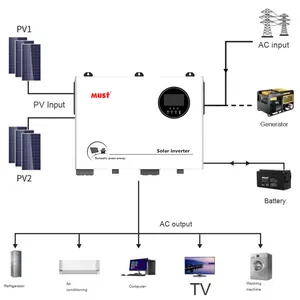 Onduleur solaire tout-en-un haute fréquence 10 kW 48 Vcc CA hors réseau avec contrôleur MPPT 160 A intégré pour usage domestique - Product Image 2