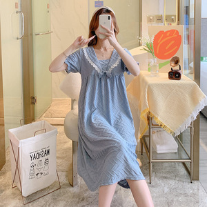 Gonna estiva a maniche corte a <span class=keywords><strong>mezza</strong></span> lunghezza con sezione sottile Jacquard carina principessa in camicia <span class=keywords><strong>da</strong></span> <span class=keywords><strong>notte</strong></span> per ragazze adolescenti - Product Image 3