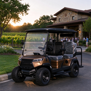 Voiturette de golf électrique de luxe 4 places avec pare-brise et batterie au lithium pour hôtel - Product Image 1