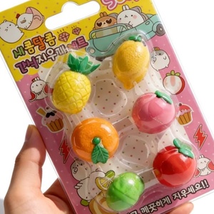 Gommes fantaisie en caoutchouc 3D en forme de fruits colorés, parfumées, mini, prix de gros, cadeaux de papeterie, remplisseurs de chaussettes pour enfants - Product Image 4