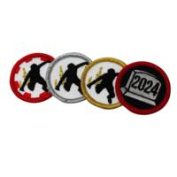 Usine personnalisé or argent Merrow bord fer sur insigne de patch de broderie pour chaussures sacs