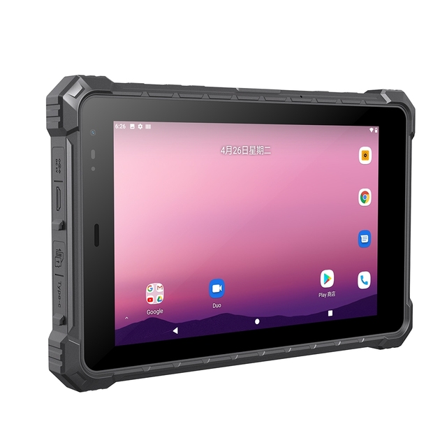 8 Inch Factory Rugged Tablet with Barcode Scanner Android 13 OS NFC RFID Camera IP68 Waterproof Rugged Tablet AS80ST Black