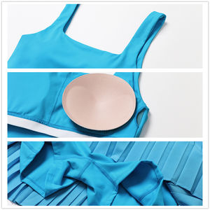 Benutzer definiertes Logo Tennis Sport BH Rock Frauen Fitness Tennis Röcke Mit Shorts Strumpfhose Tennis Plissee Kleid - Product Image 3