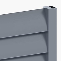 Panneau de clôture en aluminium à lames modernes pour l'extérieur, avec revêtement en poudre, volets de jardin, volets en métal, clôture de type plantation