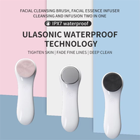 Brosse nettoyante électrique 2-en-1 étanche pour le visage, exfoliant micro-courant, appareil de soin de la peau pour le visage et le cou