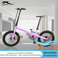 Technologie Light Shark Vélo de loisirs pliant en fibre de carbone de 20 pouces Ultra-léger 7 vitesses City Commuter Disc Internet Celebrity