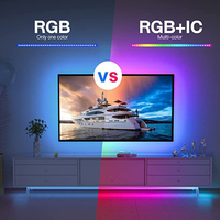 Barre lumineuse USB 5V colorée, RGB, changement de couleur clignotant, 5050, lumière fluide avec lanterne de cheval courant, lampe d'ambiance de bureau