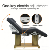 Table de massage pliable électrique dorée avec port USB, livraison rapide, inclinable, pour la réflexologie, avec chauffage réglable