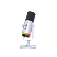 Microphone capacitif de bureau sans fil YU7 Micro USB RGB - Réduction de bruit professionnelle - Convient pour le streaming et les jeux
