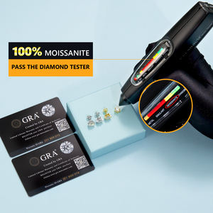 Envío Gratis, Pendientes de Diamantes de Laboratorio con Certificado GRA, Moissanita de 0.5ct, 1ct, 2ct, 3ct, Chapados en Oro de 14K, Plata S925, Regalos para Hombres y Mujeres - Product Image 6