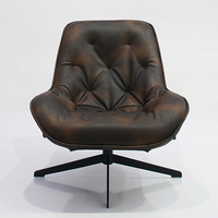 Bonanza marron deux tons en cuir moderne simple salon en cuir pivotant chaise canapé