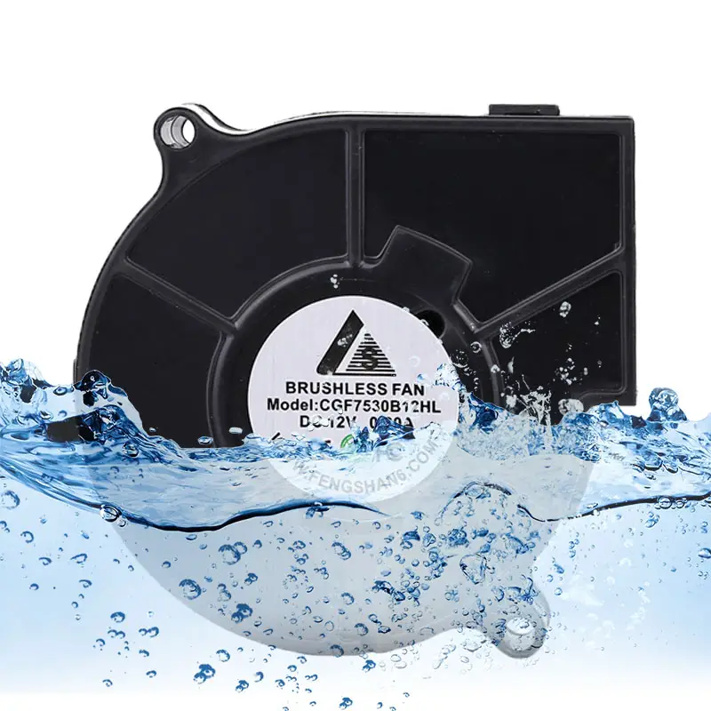 Yüksek hızlı su geçirmez ip68 elektrikli eksenel 4000 RPM 7530 12V 48V DC 10000rpm hava santrifüj hava fanı