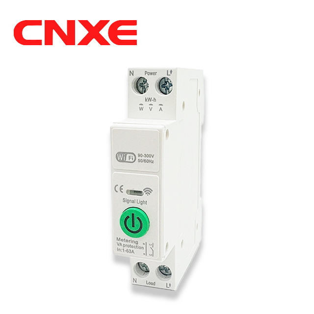 TUYA WIFI  1P+N 6A 10A 16A 20A 25A 32A 40A 50A 63A DIN Rail  90-300V Copper Energy Meter Kw/h Metering Circuit Breaker 6kA
