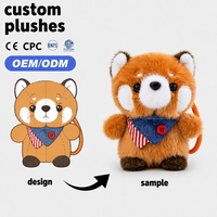 Porte-clés en peluche Panda personnalisé en gros – Créez votre design – Pendentif Panda mignon OEM ODM avec bandana en jean pour cadeau enfant EN71 CE
