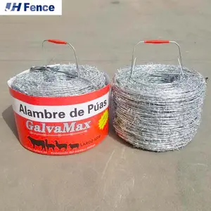 Alambre de púas galvanizado en caliente recubierto de PVC alambre de púas barato de Argelia