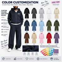 Ensemble de survêtement personnalisé pour homme, coupe oversize, en molleton épais, avec sweat à capuche zippé et pantalon de survêtement large, fabricant OEM ODM de streetwear
