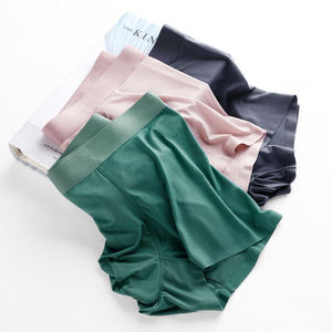 Calzoncillos bóxer sexis para hombre, ropa interior de fabricante, calzoncillos bóxer de seda helada de Color sólido para hombre con logotipo personalizado - Product Image 3