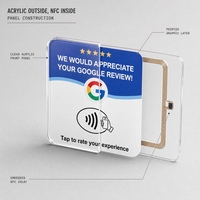 Plaque en acrylique personnalisée NFC pour avis sur les réseaux sociaux, carte de menu, avis Google, carte NFC tactile en acrylique (pour restaurants)