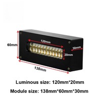 Printer Flatbed Ultraviolet Berpendingin Air 320W 120*20mm Lampu UV LED A4 dengan Panjang Gelombang 395-400nm untuk Penggunaan Medis dan Pengerasan