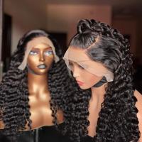 Perruque bouclée profonde 12A en cheveux bruts birmans, perruque 100 % cheveux humains vierges avec cuticules alignées, perruque frontale HD sans colle avec dentelle