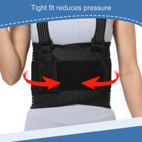 YR-412-1 Cinturón de Soporte Lumbar Elástico y Transpirable con Tirantes para Hombros, de Poliéster y Algodón, para Protección de Espalda y Moldeado de Cintura