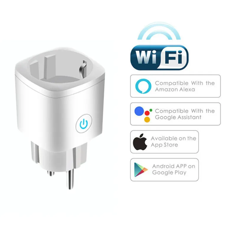 OEM Custom RSH Cheap High Quality Smart Plug Tuya Wireless Timing Monitor Alexa Voice Control EU US Mini WiFi Smart Plug Socket