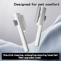 Brosse de toilettage pour animaux de compagnie Petop Factory Huisdier Kam, auto-nettoyante, rétractable à une pression, en acier inoxydable, pour l'élimination des poils de chien et de chat